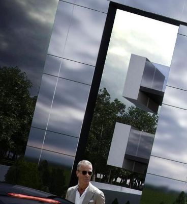 detal: balkony za ramą czołową / balconies behind frontal frame.