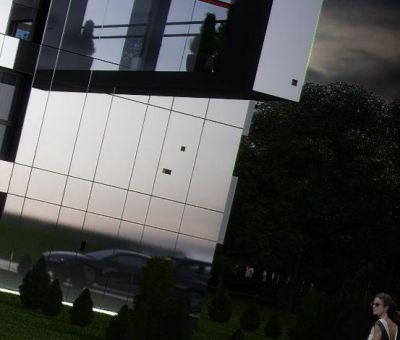 detal: odpryski świetlne pod balkonem / detail: the lights shining gaps.