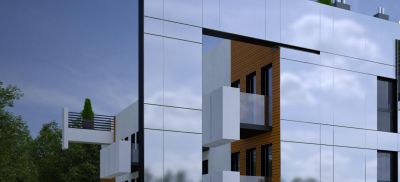 korespondujący z ramą frontową balkon pn. / north balcony & the frame.