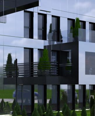 ZENGA Bombardier - detal: frontowe balkony / detail: frontal balconies.