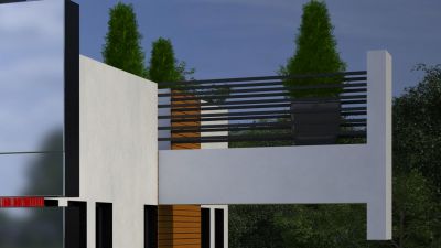 detal: balkon elewacji pd. / detail: south elevation balcony.