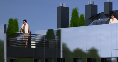 detal: balkon czołowy / detail: frontal jaw type trademark balcony.