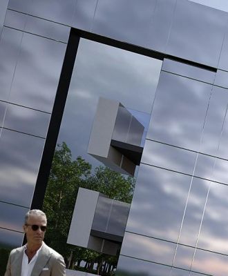 detal: balkony za ramą czołową / detail: balconies behind the frame.