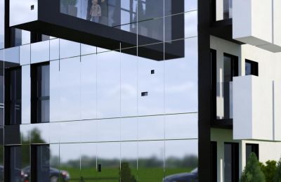 detal: doświetl. odpryski pod balkonem / detail: balcony shining gaps.