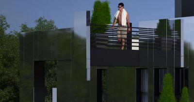 detal: balkon czołowy / detail: frontal balcony.