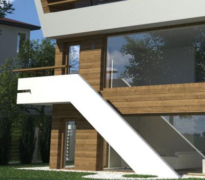 Villa ZENGA - detal: balustrada schodów zach. / detail: the balustrade.