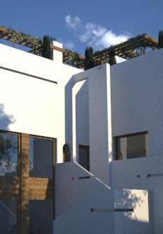 Villa ZENGA - detal: przypora ze schodami / detail: south buttress & the stairs.